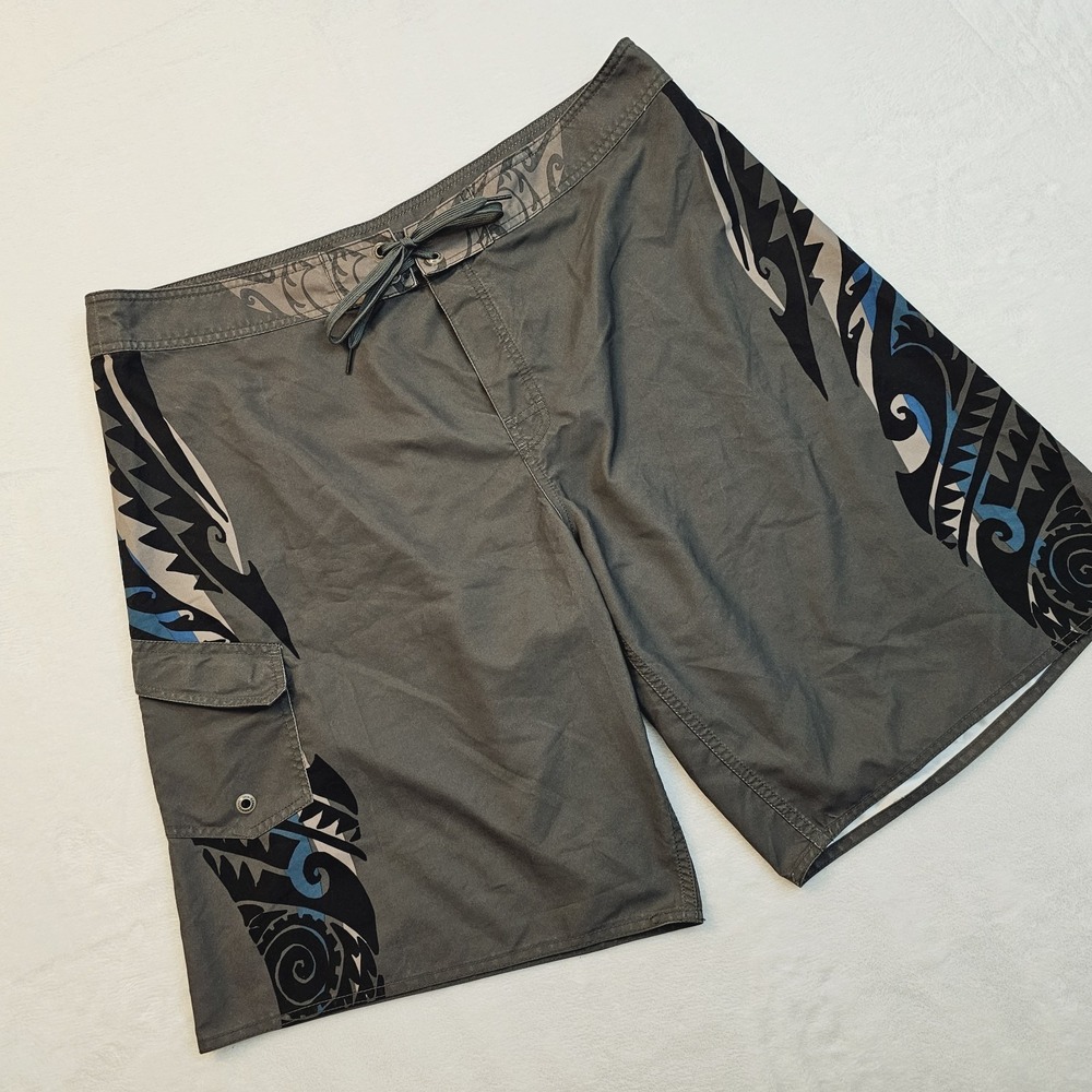 Crazy Shirts Hawaii‎ Mens 40 Swim Trunks Board Shorts Tribal Print Summer Beach